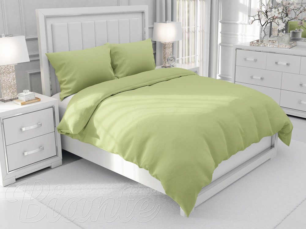 Bavlnené jednofarebné posteľné obliečky Moni MO-026 Pastelovo zelené - Biante.sk