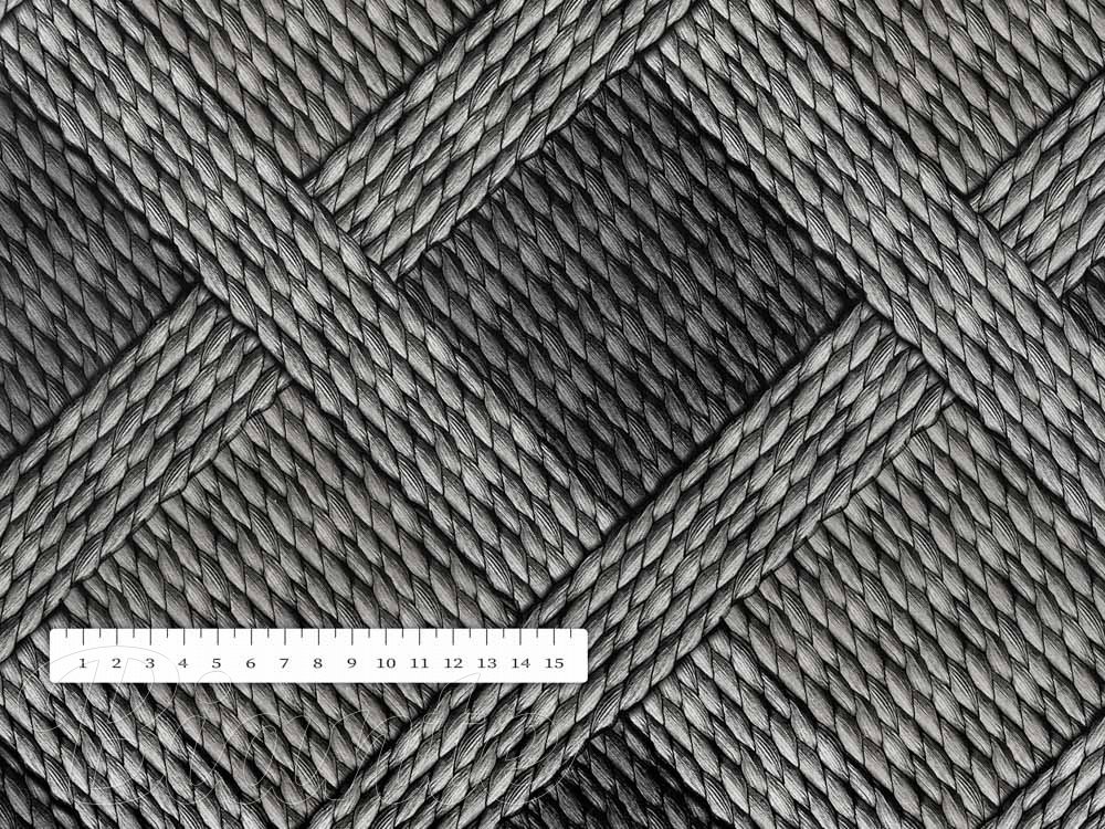 PVC obrus Sivý pletený vzor PV-072 - metráž š. 140 cm - detail 2 - Biante.sk