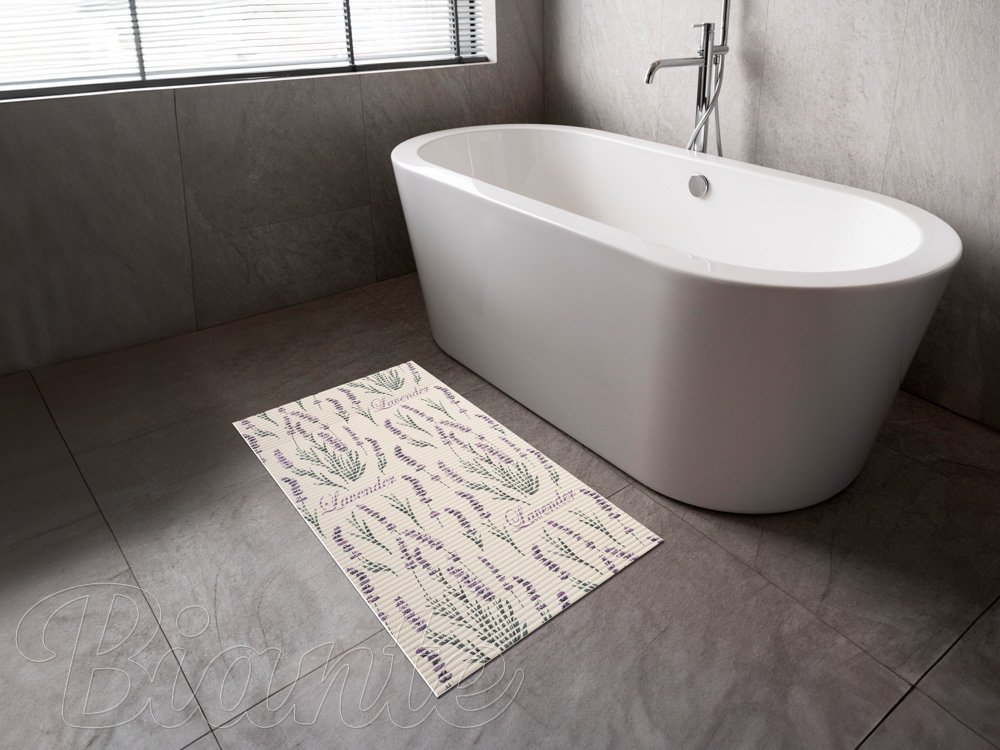 Kúpeľňová penová rohož / predložka PRO-025 Levandule na béžovom - metráž šírka 65 cm - detail 2 - Biante.sk