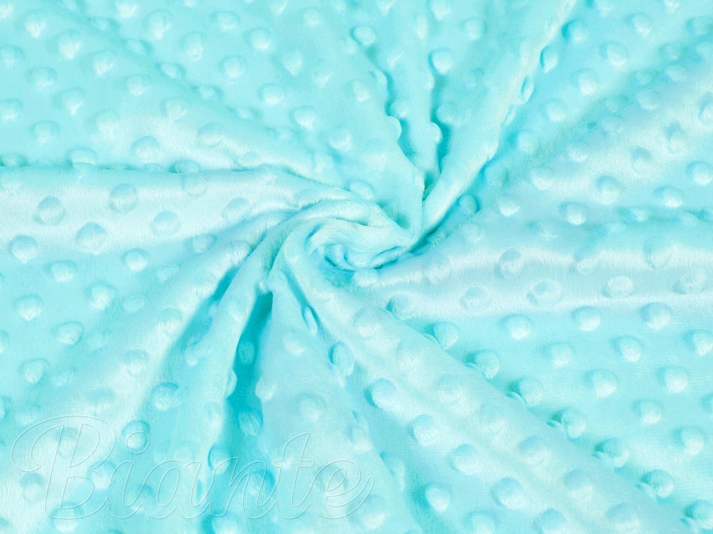 Detská látka Minky 3D bodky MKP-039 Blankytná modrá - šírka 150 cm - detail 1 - Biante.sk