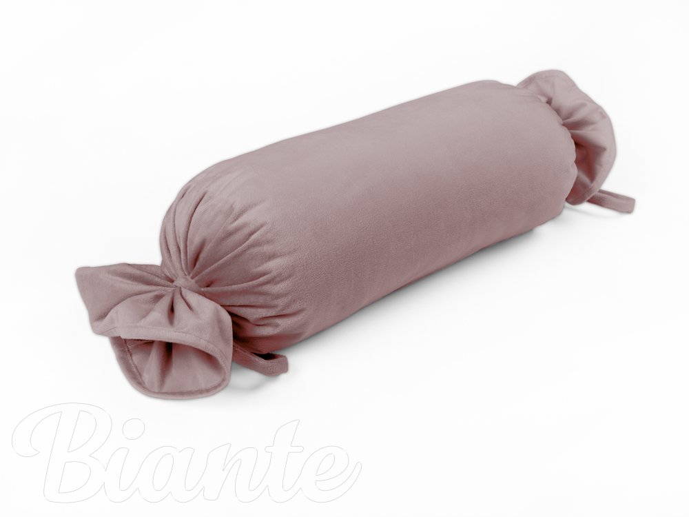 Sametový polštář válec bonbon Velvet Premium SVP-031 Tmavě starorůžový - Biante.cz