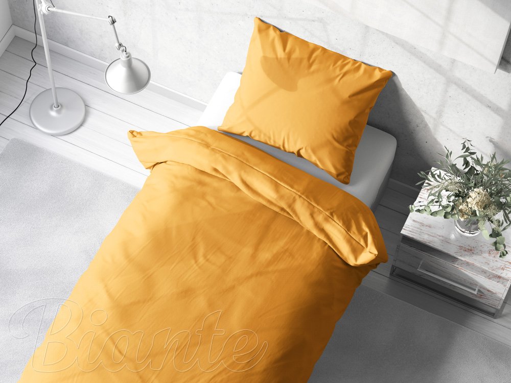 Bavlnené jednofarebné posteľné obliečky Moni MO-036 Horčicové - detail 1 - Biante.sk