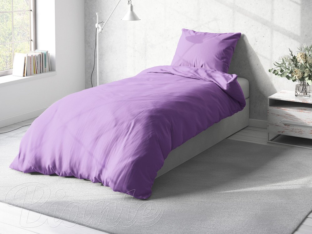 Bavlnené jednofarebné posteľné obliečky Moni MO-007 Levanduľové - detail 2 - Biante.sk