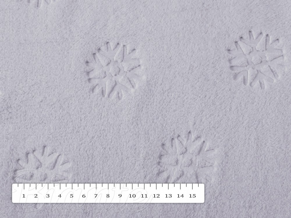 Mikroplyšová látka MIP-010 Sněhové vločky - světle šedá - šířka 140 cm - detail 6 - Biante.cz