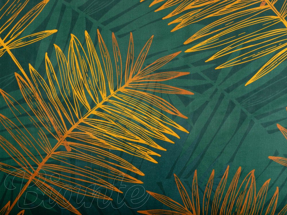 Bavlněná látka/plátno Sandra SA-433 Velké palmové listy na tmavě zeleném - šířka 160 cm - detail 5 - Biante.cz