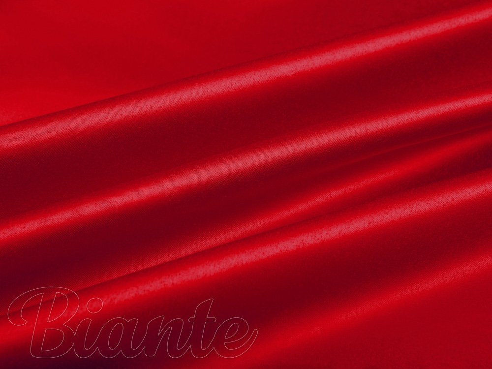 Látka polyesterový satén LUX-013 Červená - šířka 150 cm - Biante.cz
