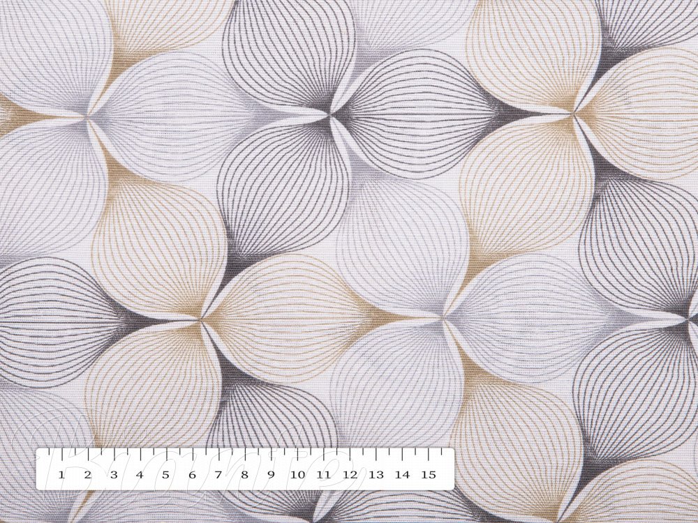 Dekoračná látka Leona LN-077 Designové geometrické obrazce na bielom - šírka 140 cm - detail 3 - Biante.sk