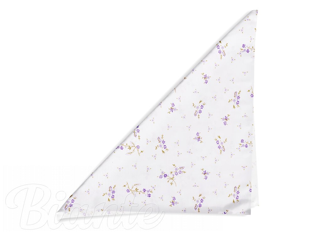 Bavlnená šatka Sandra SA-296 Drobné fialové kvety na bielom - detail 1 - Biante.sk