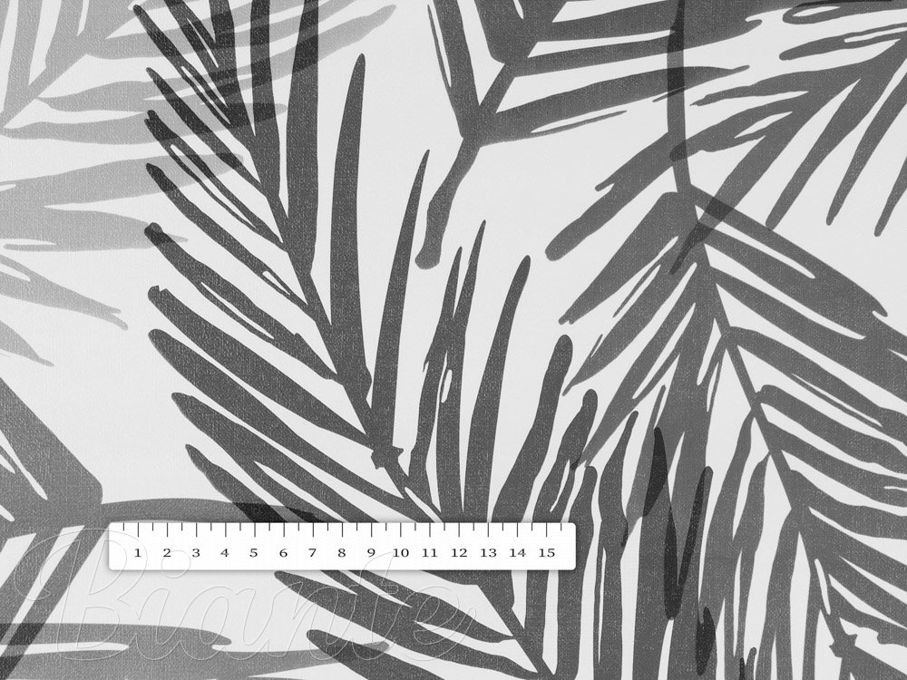 PVC ubrus Šedo-černé palmové listy PV-077 - metráž š. 140 cm - detail 2 - Biante.cz
