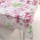 Bavlnený obdĺžnikový obrus Sandra SA-366 Ružovo-zelené kvety na bielom - Biante.sk