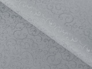 Teflónová látka na obrusy TF-086 Ornamenty na sivom - šírka 160 cm - Biante.sk