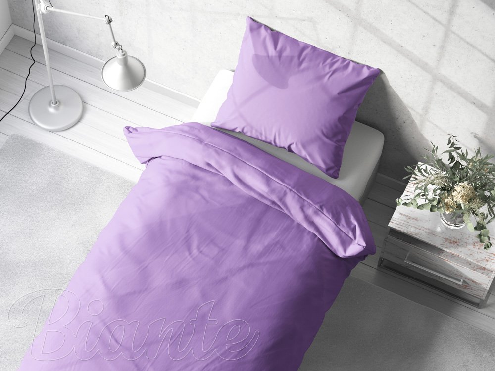 Bavlnené jednofarebné posteľné obliečky Moni MOD-508 Levanduľové - detail 2 - Biante.sk
