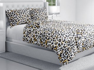 Bavlnené posteľné obliečky Sandra SA-409 Leopardí vzor na bielom - detail 1 - Biante.sk