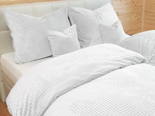 Hrejivé posteľné obliečky Minky kocky MKK-001 Biele - detail 1 - Biante.sk