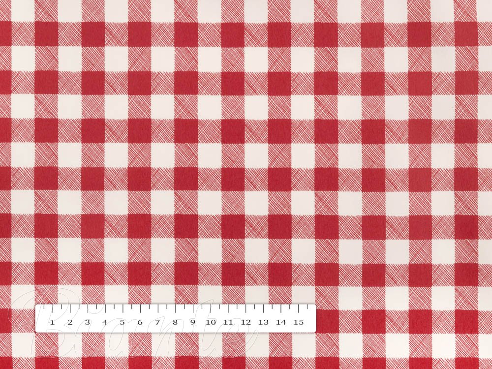 PVC ubrus Červeno-bílá kostička 12x12 mm PV-109 - metráž š. 140 cm - detail 2 - Biante.cz