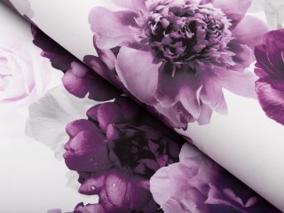 Dekoračná látka PM-029 Veľké fialové kvety - šírka 150 cm - Biante.sk
