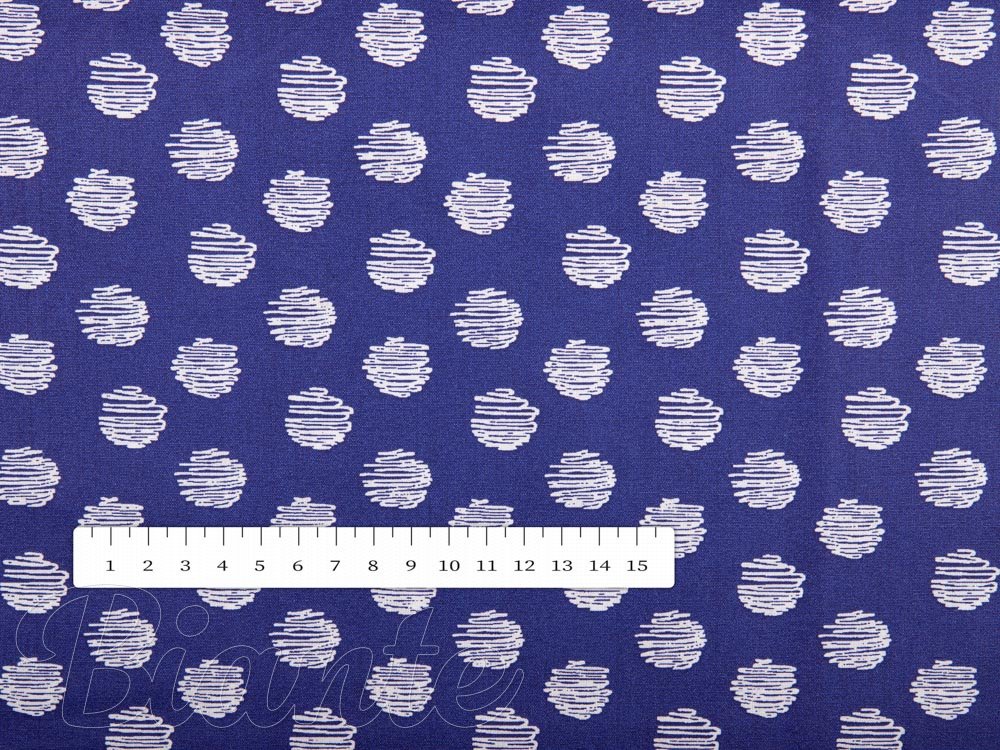 Bavlnená látka/plátno Sandra SA-214 Biele bodky na modrom - šírka 140 cm - detail 3 - Biante.sk
