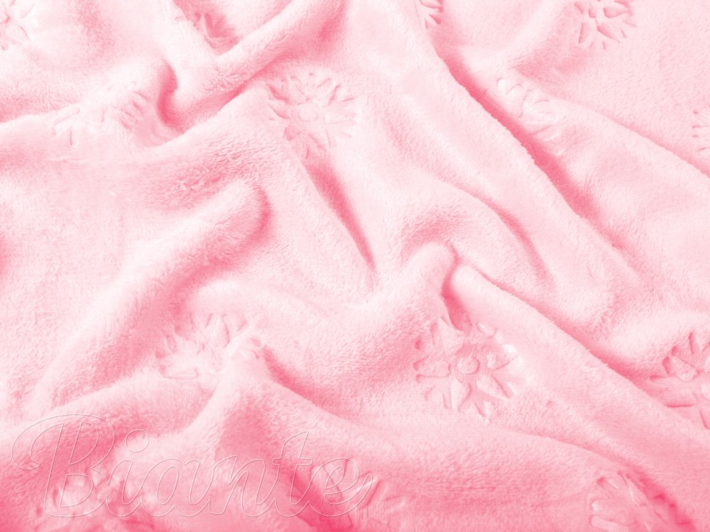 Mikroplyšová látka MIP-022 Snehové vločky - svetlo ružová - šírka 140 cm - detail 3 - Biante.sk