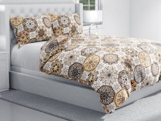 Bavlnené posteľné obliečky Sandra SA-447 Hnedo-béžové marocké dlaždice - detail 1 - Biante.sk