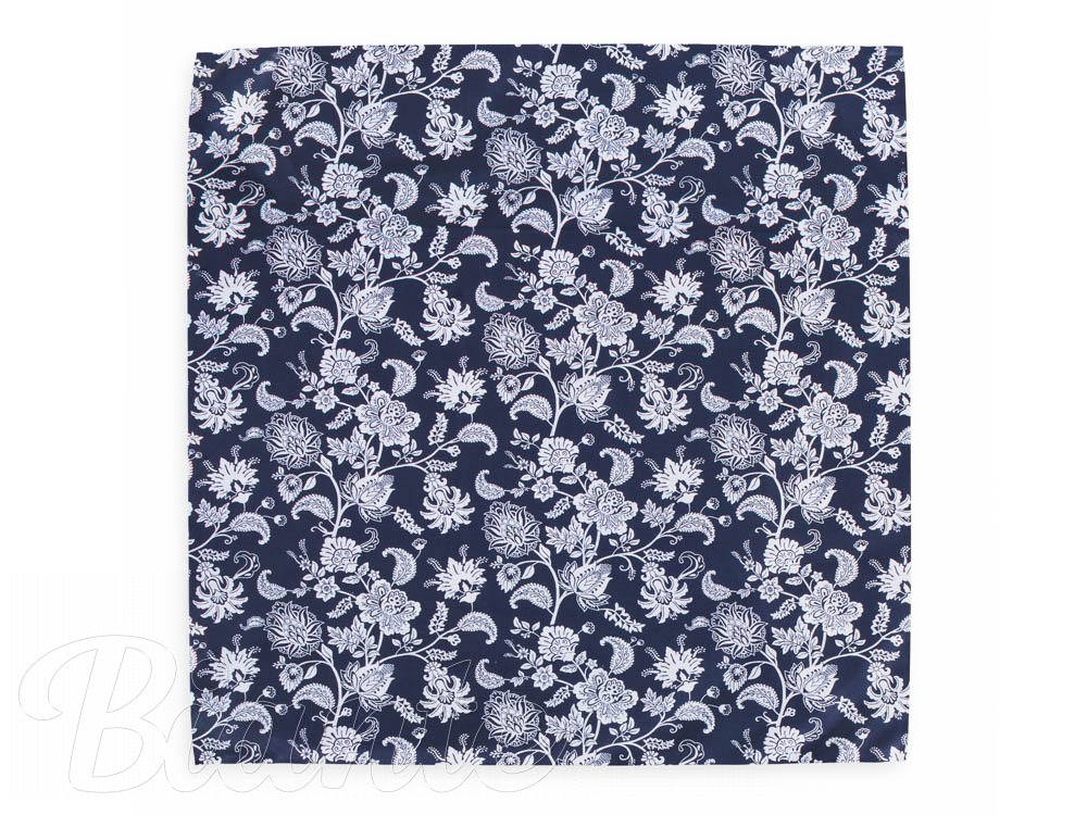 Bavlněný šátek Sandra SA-263 Květinový vzor na modrém - detail 2 - Biante.cz