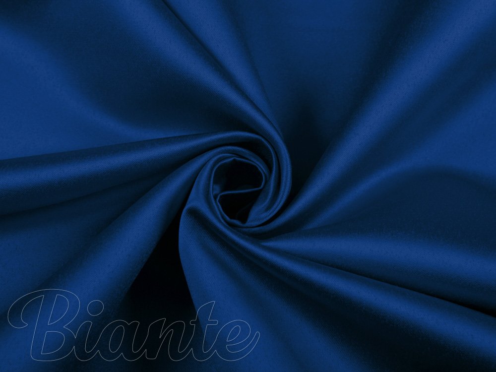 Látka polyesterový satén LUX-024 Námořnická modrá - šířka 150 cm - detail 1 - Biante.cz