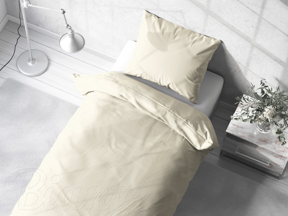 Bavlnené jednofarebné posteľné obliečky Moni MO-038 Vanilkové - detail 1 - Biante.sk