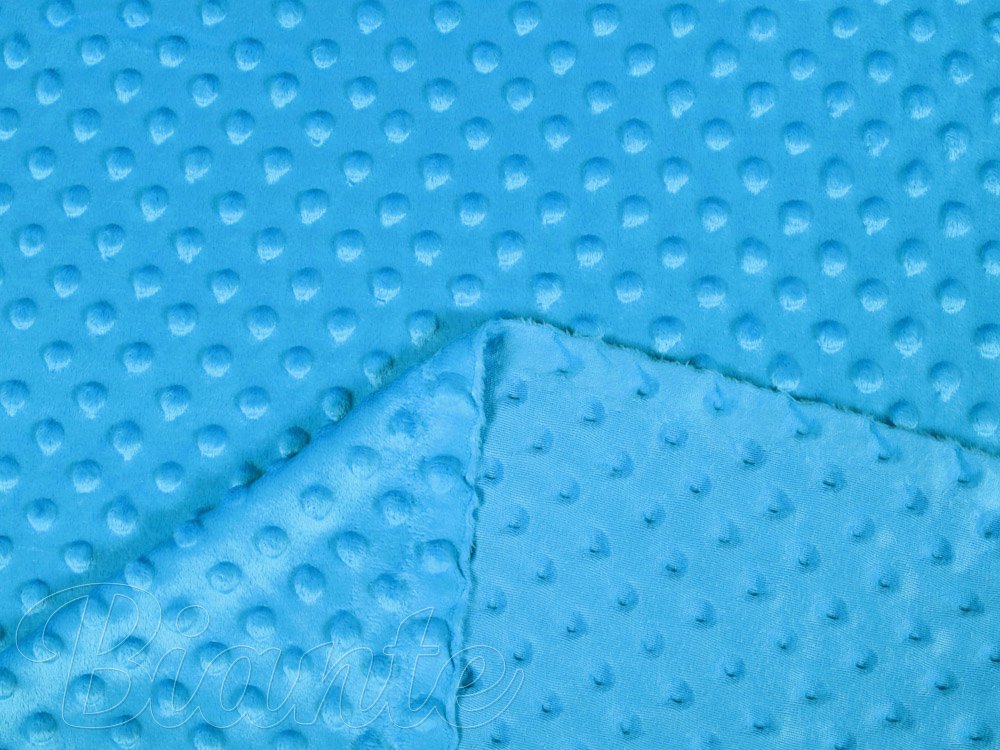 Detská látka Minky 3D bodky MKP-034 Modrá - šírka 150 cm - detail 3 - Biante.sk
