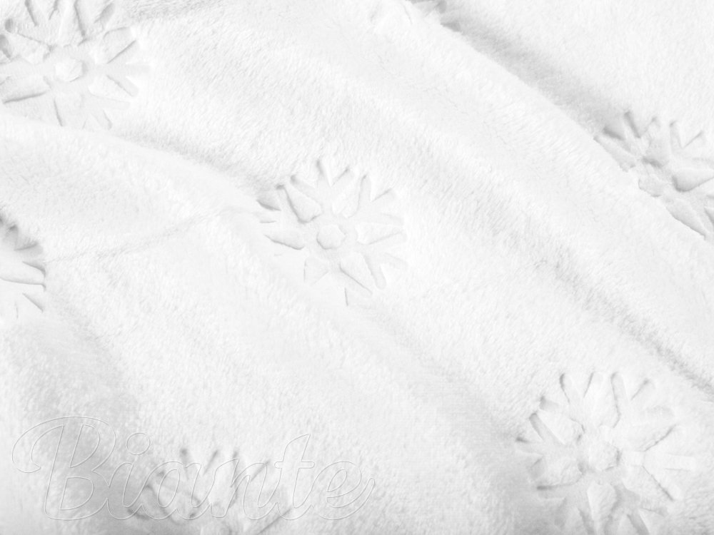 Mikroplyšová látka MIP-011 Snehové vločky - snehovo biela - šírka 150 cm - detail 3 - Biante.sk