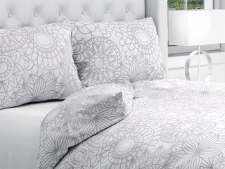 Bavlnené posteľné obliečky Sandra SA-365 Sivé mandaly na bielom - Biante.sk