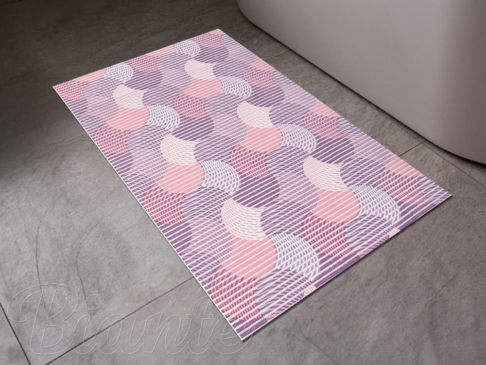 Kúpeľňová penová rohož / predložka PRO-032 Fialovo-ružové vlnky - metráž šírka 65 cm - detail 1 - Biante.sk