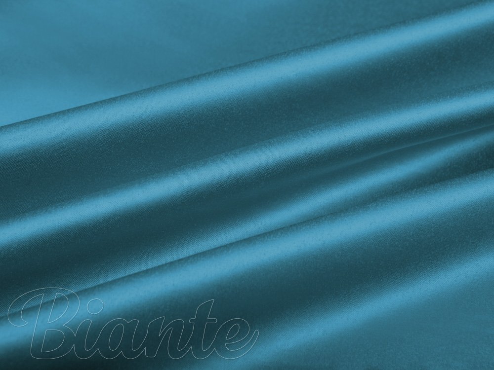 Látka polyesterový satén LUX-033 Petrolejovo modrá - šírka 150 cm - Biante.sk