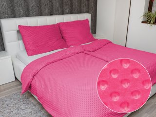 Hrejivé posteľné obliečky Minky 3D bodky MKP-009 Fuchsiové - Biante.sk