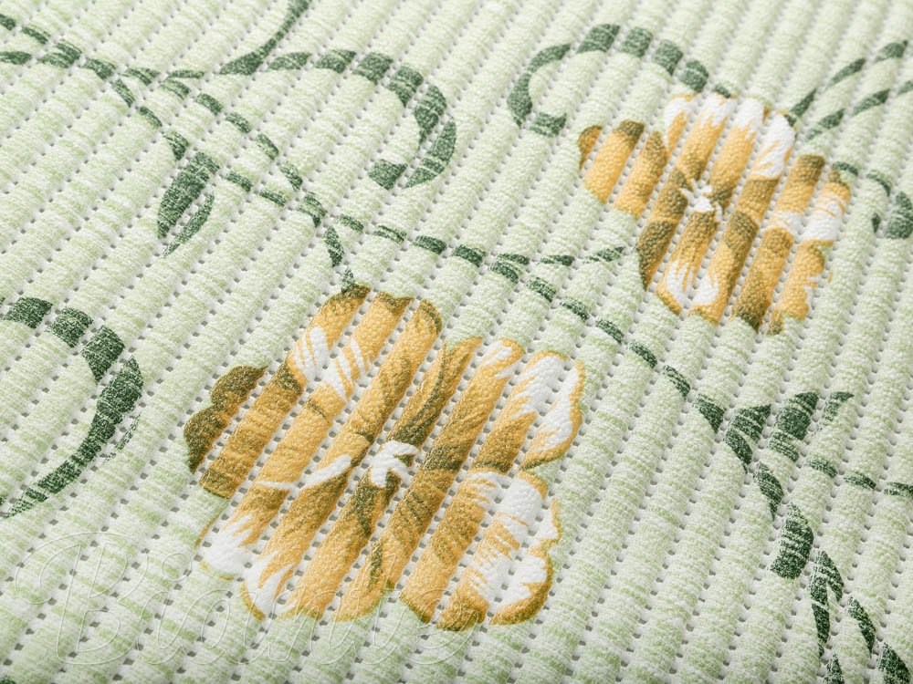 Kúpeľňová penová rohož / predložka PRO-065 Popínavé kvety na zelenom - metráž šírka 65 cm - detail 5 - Biante.sk