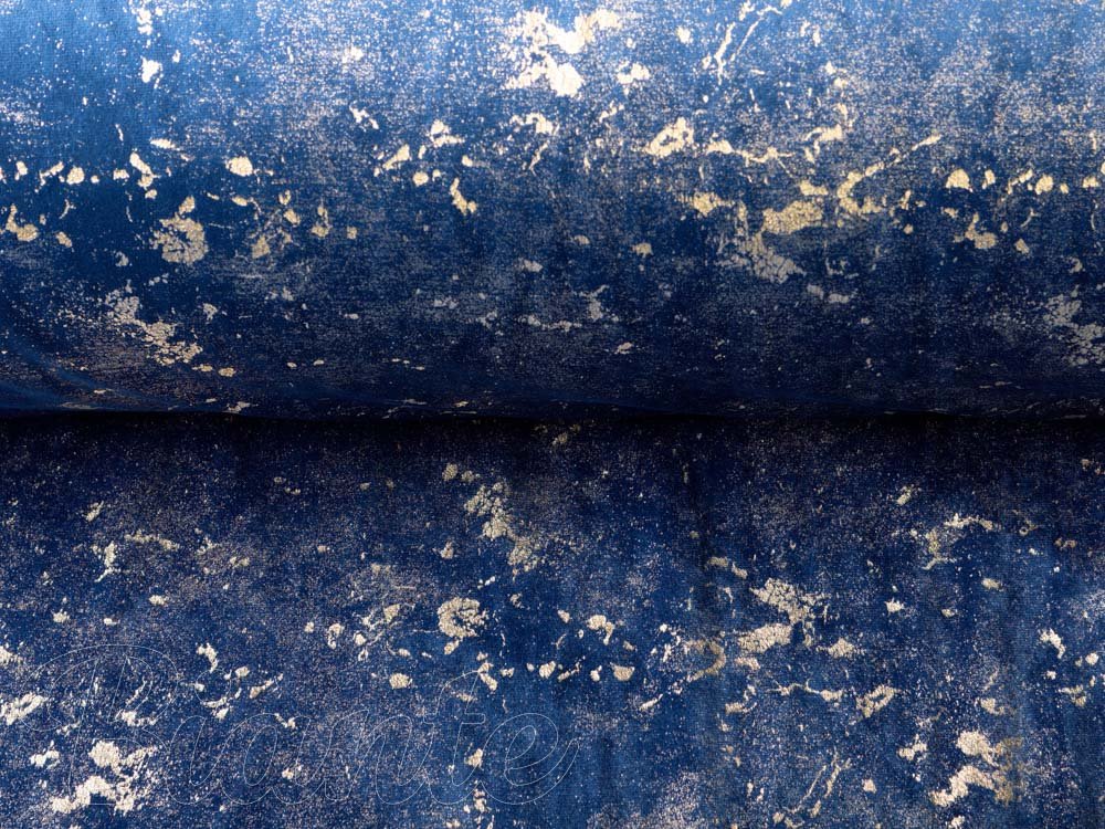 Zamatová látka Isabela IBL-005 Gold Design kráľovská modrá - šírka 280 cm - detail 4 - Biante.sk