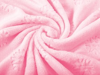 Mikroplyšová látka MIP-022 Snehové vločky - svetlo ružová - šírka 140 cm - detail 1 - Biante.sk