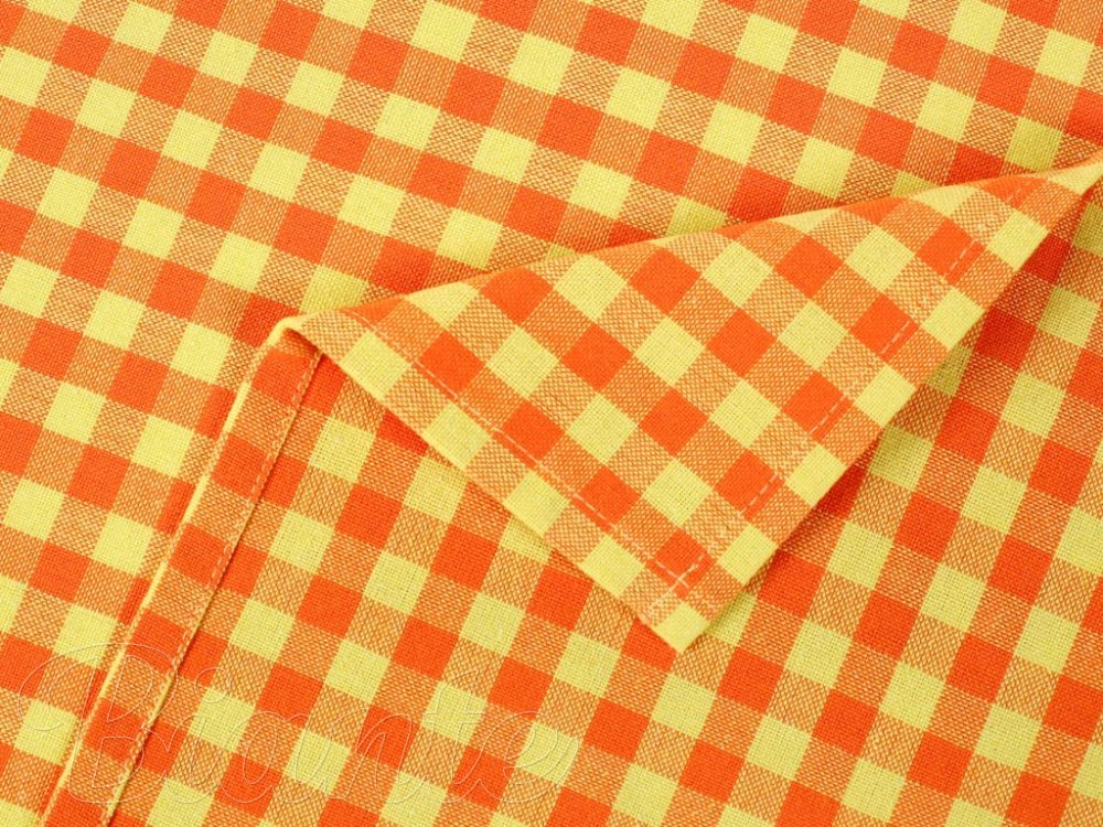 Kuchynská bavlnená utierka Olivia OL-006 Oranžovo-žltá kocka malá