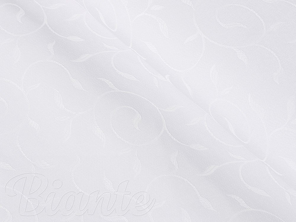 Teflonová látka na ubrusy TF-011 Pnoucí lístky - studená bílá - šířka 160 cm - Biante.cz