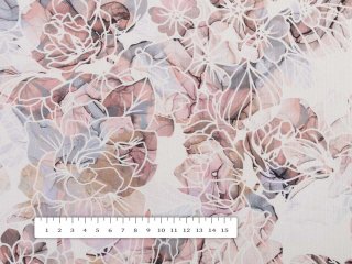 Dekorační látka Rongo RGP-501 Růžovo-fialkové květy na bílém - šířka 155 cm - detail 4 - Biante.cz