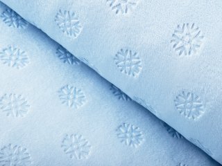 Mikroplyšová látka MIP-009 Sněhové vločky - nebesky modrá - šířka 140 cm - Biante.cz