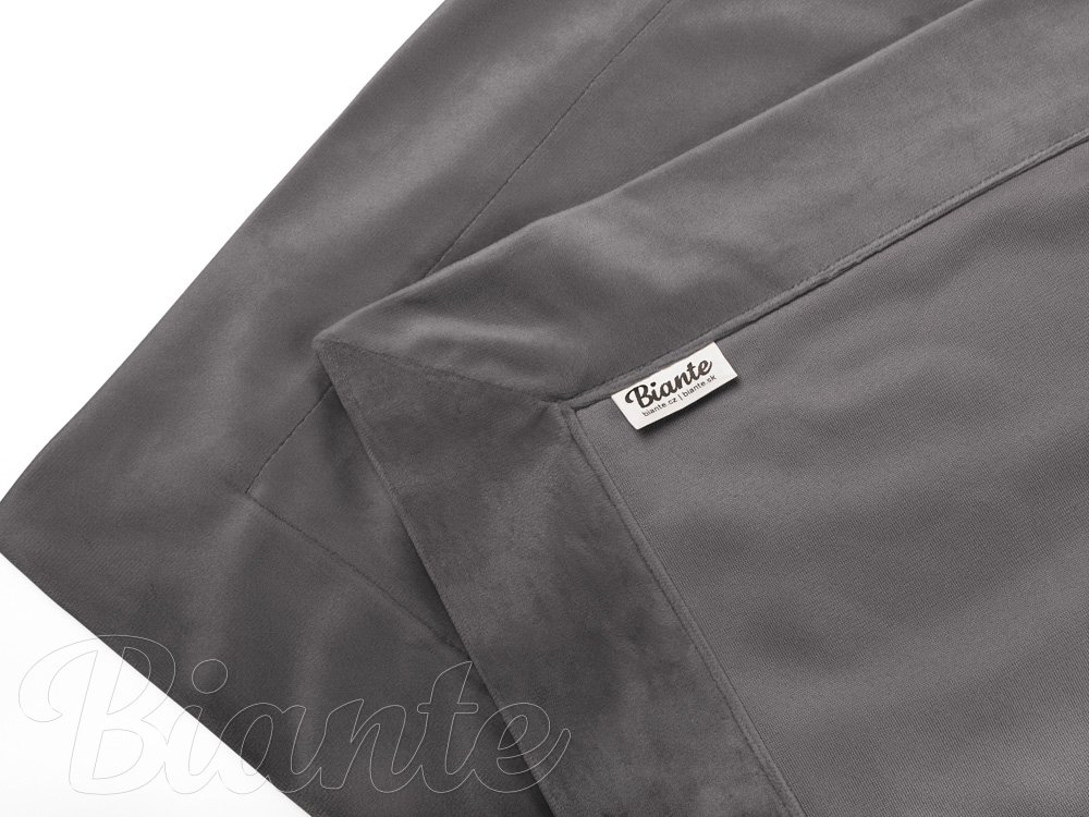 Sametový přehoz/běhoun na postel Velvet Premium SVP-017 Tmavě šedý - detail 1 - Biante.cz