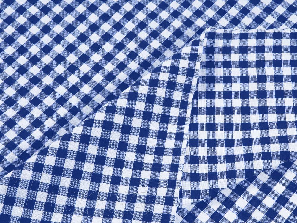 Bavlněná látka Olivia OL-011 Modro-bílá kostka malá - šířka 150 cm - detail 3 - Biante.cz