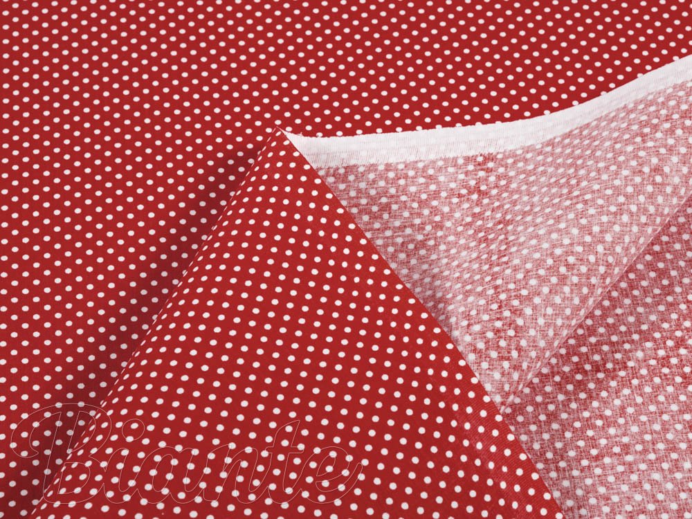Bavlnená látka/plátno Sandra SA-142 Biele bodky na rubínovo červenom - šírka 140 cm - detail 2 - Biante.sk