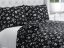 Bavlnené posteľné obliečky Sandra SA-104 Biele pirátske lebky na čiernom - Rozmer posteľných obliečok: Jednolôžko 140x200 a 70x90 cm