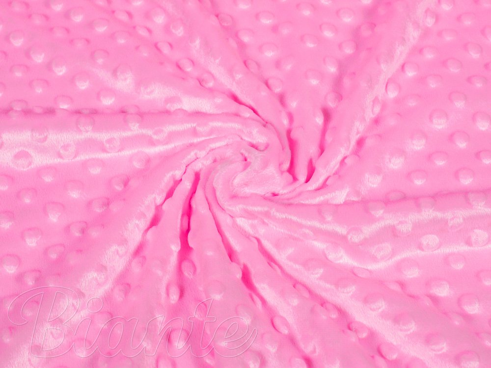 Detská látka Minky 3D bodky MKP-012 Sýto ružová - šírka 150 cm - detail 1 - Biante.sk