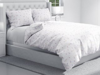 Bavlnené posteľné obliečky Sandra SA-296 Drobné fialové kvety na bielom - detail 1 - Biante.sk
