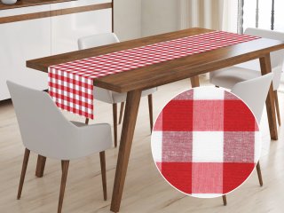 Dekoračný behúň na stôl Rebeka RE-001 Červeno-biela kocka veľká - Biante.sk