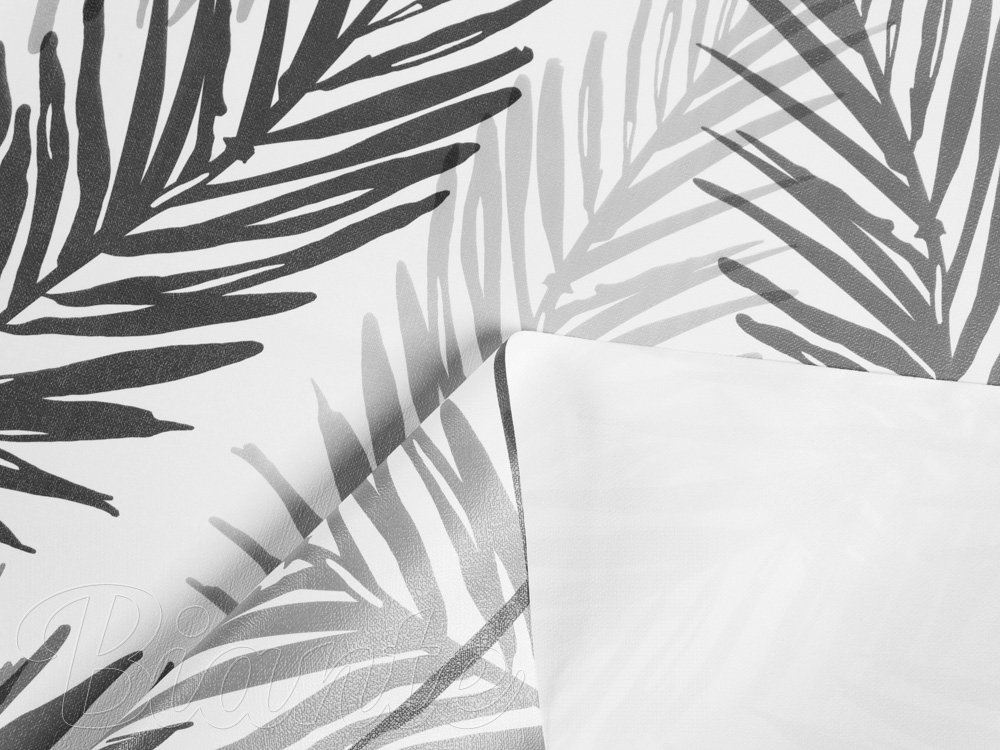 PVC obrus Sivo-čierne palmové listy PV-077 - metráž š. 140 cm - detail 3 - Biante.sk