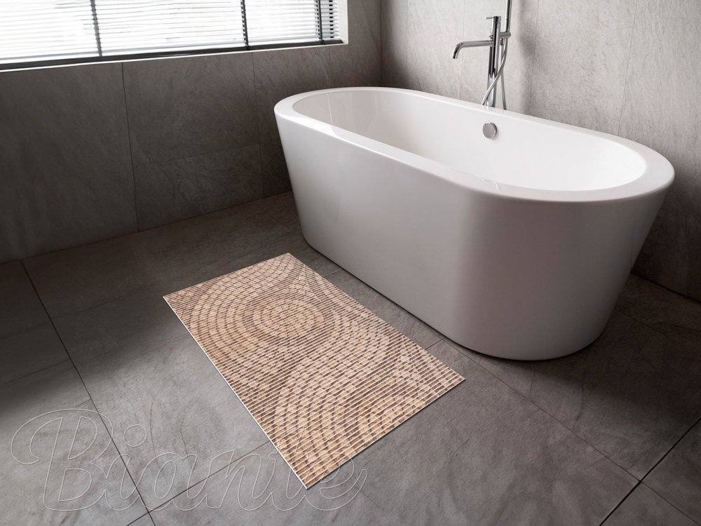 Kúpeľňová penová rohož / predložka PRO-003 Hnedá mozaika - metráž šírka 65 cm - detail 2 - Biante.sk