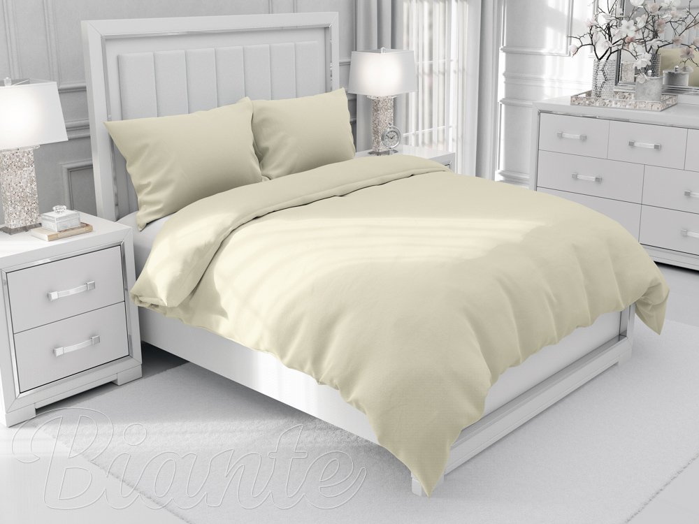 Bavlnené jednofarebné posteľné obliečky Moni MO-038 Vanilkové - Biante.sk