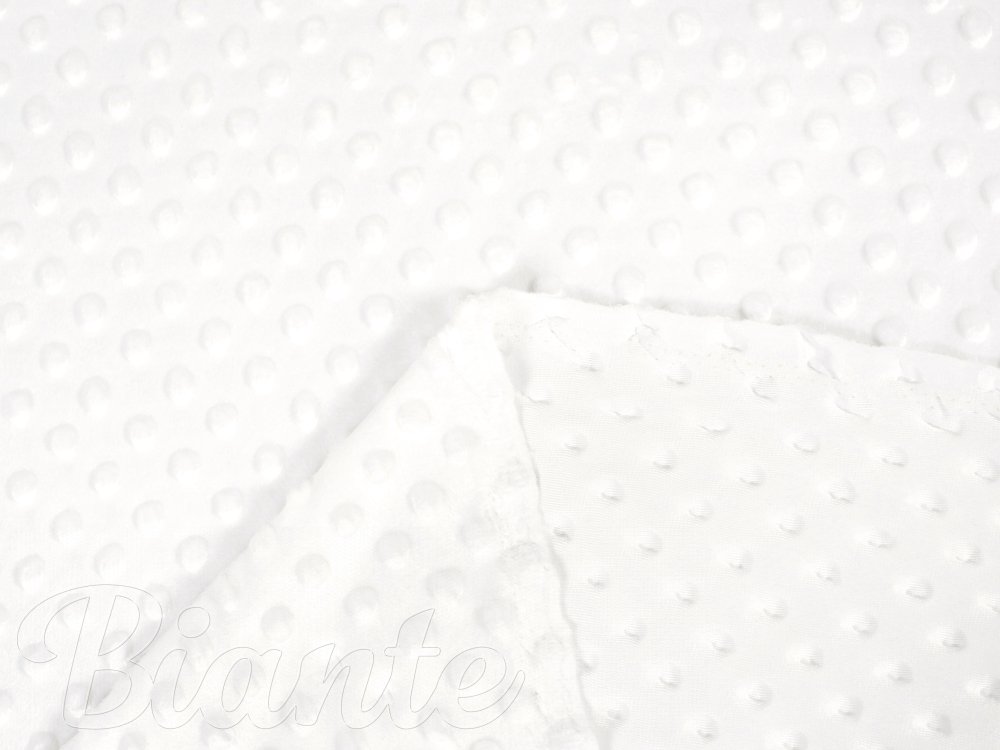 Detská látka Minky 3D bodky MKP-016 Krémovo biela - šírka 150 cm - detail 3 - Biante.sk